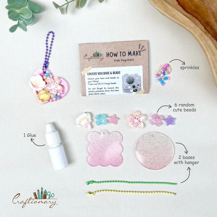 Gambar Craftionary DIY Kids Keychain with Beads | DIY Gantungan Kunci Anak - Flower dari craftionaryid undefined Tokopedia