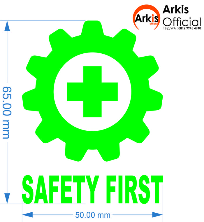 Gambar Cutting Sticker Logo K3 Safety First - M dari Arka grafika undefined Tokopedia
