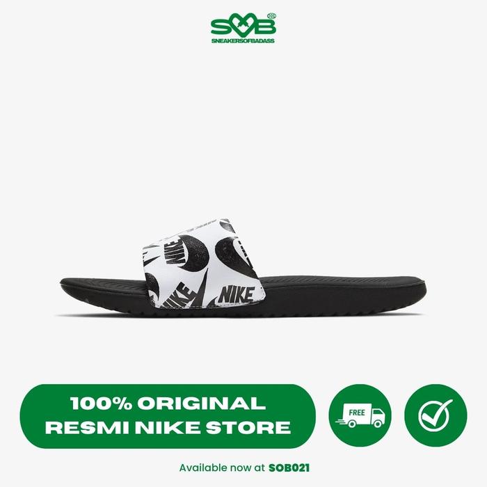 Jual Sepatu Sandal Nike Kids Kawa SE JDI Slides White/Black