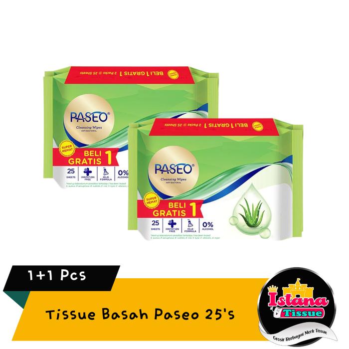 Gambar Tissue Basah PASEO Anti Bakteri 25 sheet (BELI 1 GRATIS 1) dari JURAGAN GROSIRAN_NEW undefined Tokopedia