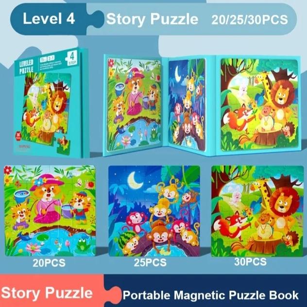 Gambar [capt] Mainan Edukatif Anak Buku Games Teka Teki Puzzle Gambar Kartun 5 Level - Magnetic Advanced Folding Puzzle  3 in 1 Toys Karton Permainan - Story dari captain edutoys undefined Tokopedia