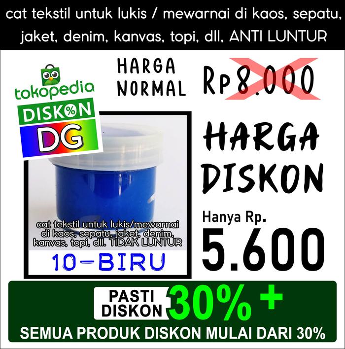 Gambar Cat Lukis / Kanvas / Tekstil - warna Biru - utk lukis kaos/tas/sepatu dari DG Online undefined Tokopedia
