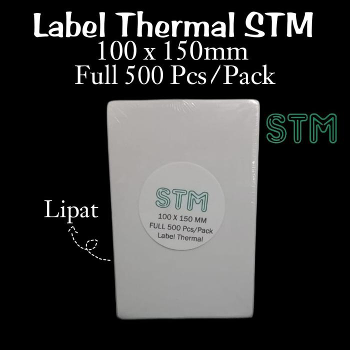 Gambar Label Thermal STM 100X150 500PCS Kertas Sticker Printer RESI TERMAL A6 - Lipat A6 dari STMofficialshop undefined Tokopedia
