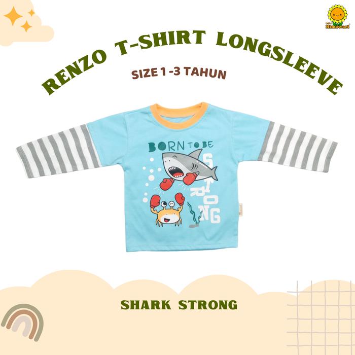 Gambar Himawari - Renzo Kids T-Shirt Longsleeve / Kaos Lengan Panjang Anak 1- - SHARK STRONG, S ( 1 THN ) dari Himawari baby shop undefined Tokopedia
