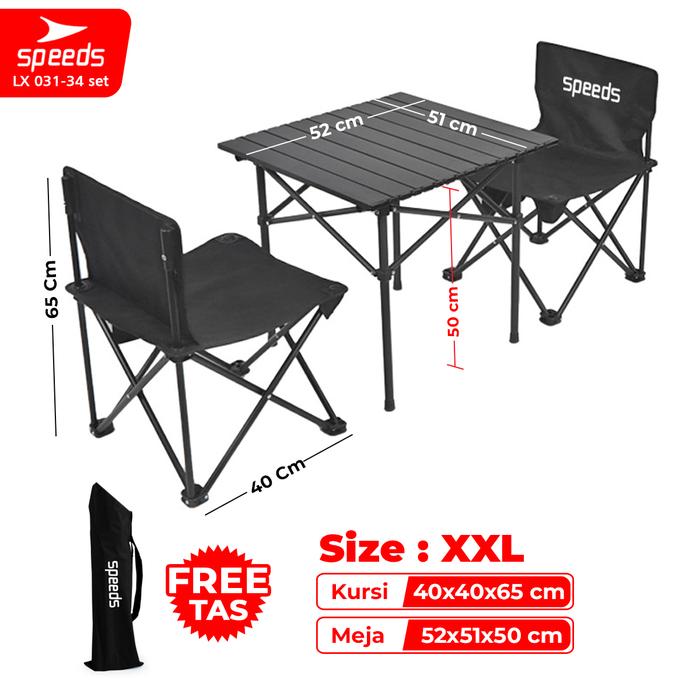Gambar SPEEDS Set Kursi Meja Lipat Rekreasi Folding Portable Camping 031-35 - 031-36 + 2K XXL dari Calary Toys undefined Tokopedia