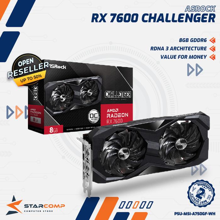 Gambar ASRock Radeon RX 7600 Challenger 8GB OC GDDR6 VGA RX7600 dari Starcomp Origin undefined Tokopedia