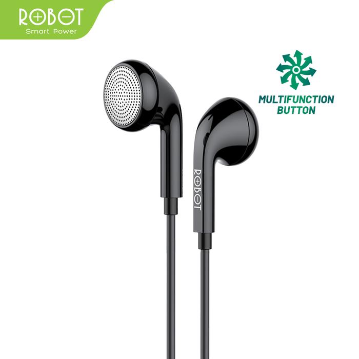Gambar ROBOT Earphone/Headset Android/iPhone Garansi Resmi 1 Tahun - RE601 - Hitam dari ROBOT Audio Indonesia undefined Tokopedia