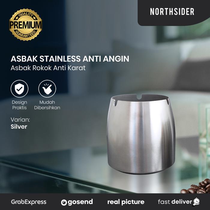 Gambar Asbak rokok | Ash tray cylinder cone stainless steel anti angin - Silver dari Northsider Coffee Shop undefined Tokopedia