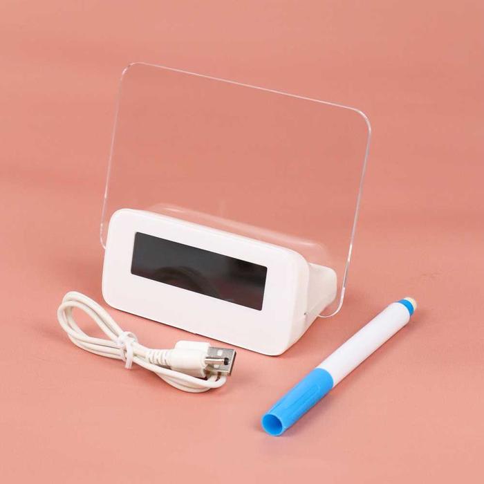 Gambar Jam Weker Digital LCD Display Alarm Clock Memo Board + Spidol - Putih dari MALL-AKU undefined Tokopedia