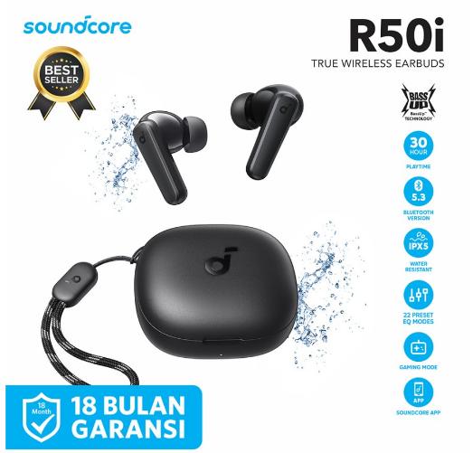 Gambar Anker SoundCore R50i TWS Earbuds Bluetooth 5.3 A3949 Garansi ORI R50 i - Hitam dari Gracias Bravo undefined Tokopedia