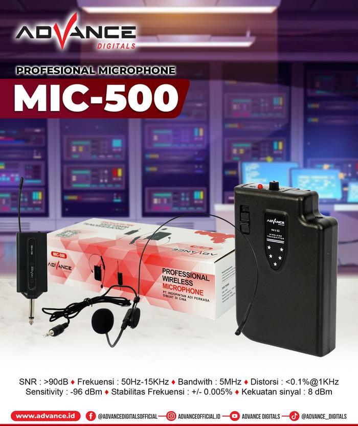 Gambar Advance MIC-501 Microphone Mic Call Center Customer Service Karoke Mic Dancer Panggung Mic Clip On Mic Bando Wireless Batrei - MIC-500 dari Advance DIgitals Store undefined Tokopedia