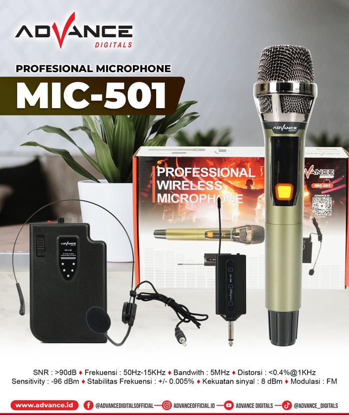 Gambar Advance MIC-501 Microphone Mic Call Center Customer Service Karoke Mic Dancer Panggung Mic Clip On Mic Bando Wireless Batrei - MIC-501 dari Advance DIgitals Store undefined Tokopedia
