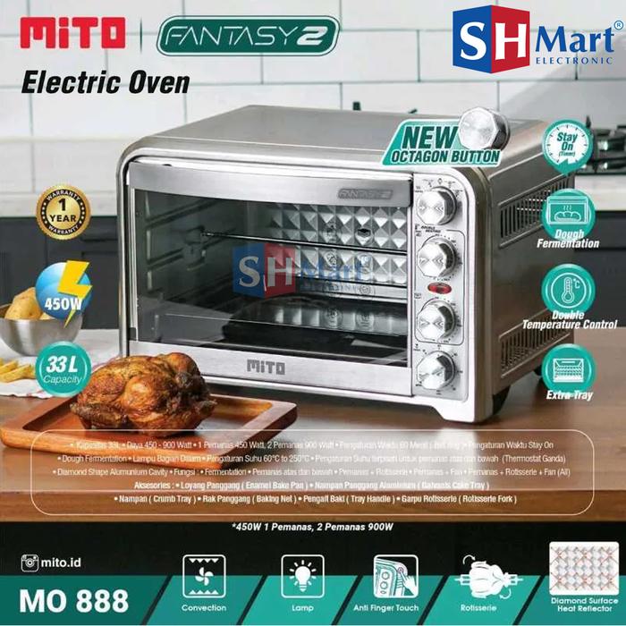 Gambar OVEN LISTRIK MITO 33 LITER FANTASY 2 MO-888 / MO 888 GARANSI RESMI - STAINLESS dari SHMART ELECTRONIC undefined Tokopedia