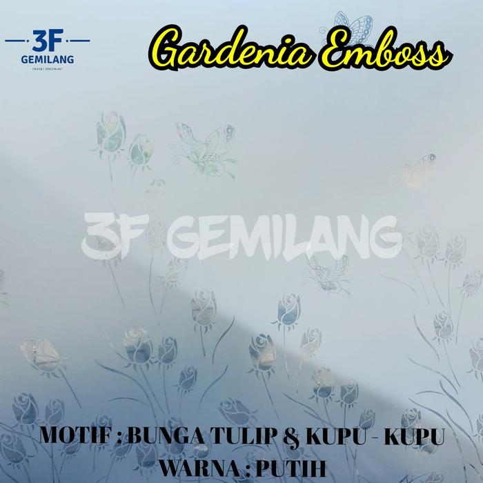 Gambar GARDENIA Fiber Plastik Penutup Pagar Motif BUNGA & KUPU - KUPU Meteran - Putih, TEBAL 0.6mm dari 3F GEMILANG undefined Tokopedia