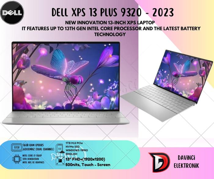 DELL XPS 13 PLUS LAPTOP 9320 i7-1360P 16GB RAM 1TB SSD INTEL XE FHD+  Platinum, 16/512 di Davinci Elektronik Tokopedia