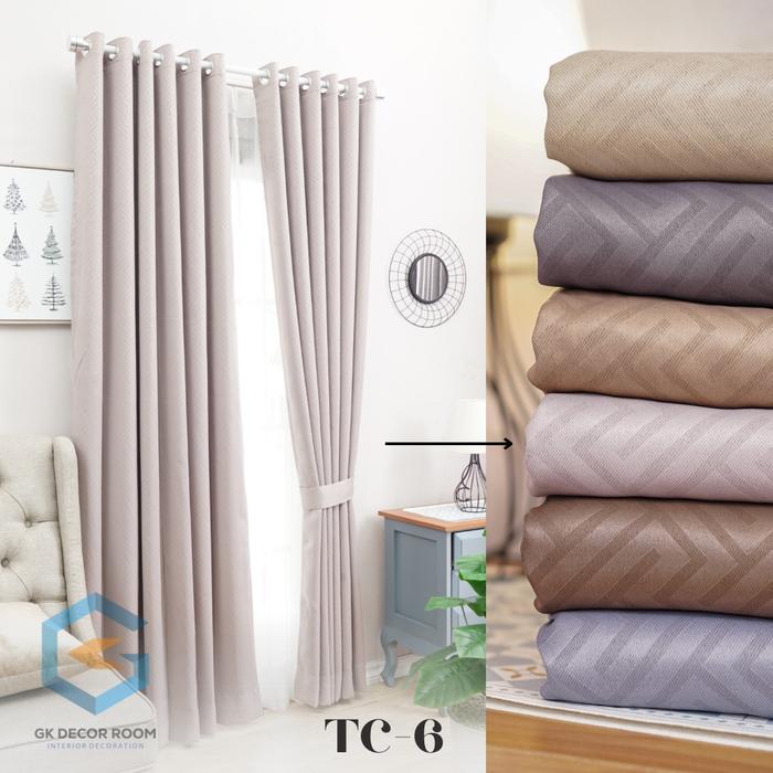 Gambar Gorden Blackout emboss / Tirai gorden emboss - TC-6, 200cm dari Lucky Gorden &amp; interior undefined Tokopedia