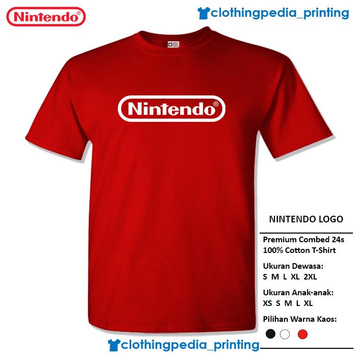 Gambar Kaos Baju Nintendo Logo Brand Video Game T-Shirt - Merah, Anak XS dari Clothingpedia_Printing undefined Tokopedia