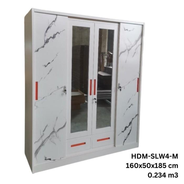 Gambar Lemari Baju Besi Sliding XR-425 - Lemari Baju Sliding 4 Pintu dari Desel Jaya Surabaya undefined Tokopedia
