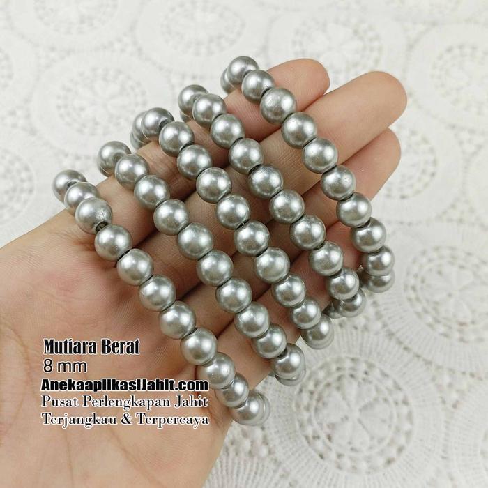 Gambar MUTIARA RENTENG 8 MM / MUTIARA BERAT 8 MM - A13 ABU MRB 40 dari Aneka Aplikasi Jahit undefined Tokopedia