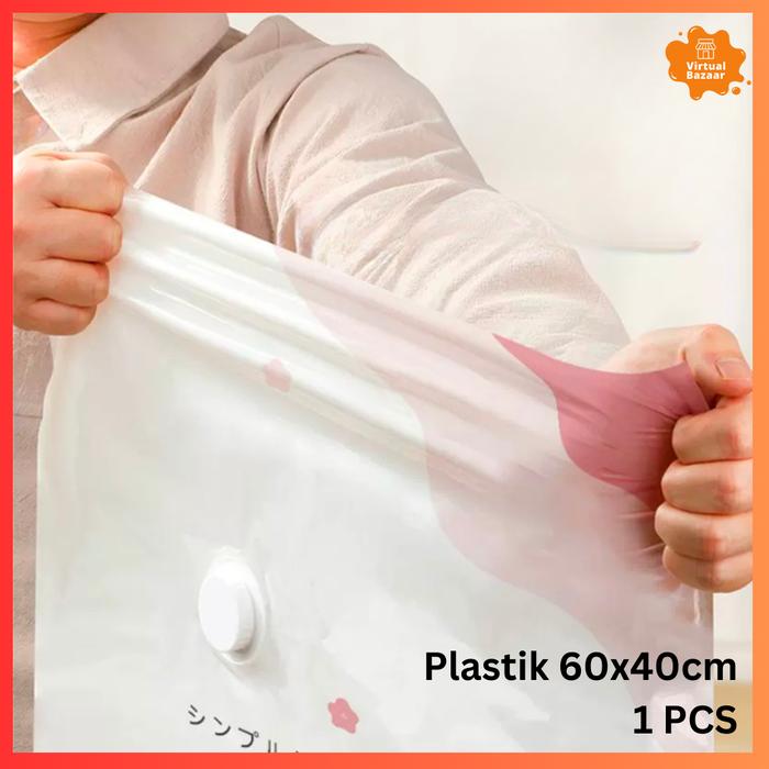 Gambar Pompa Vakum Pakaian Elektrik Plastik Vacuum Baju Alat Vacum Travel Bag - Plastik 60x40cm dari Virtual Bazaar Promo undefined Tokopedia