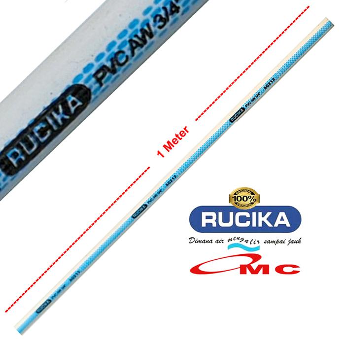 Gambar Pipa PVC Rucika AW Paralon Pralon Air 1/2 3/4 1 1-1/4 2 3 4 Inch 1 M - 3/4 Inch dari OMC-Shop undefined Tokopedia