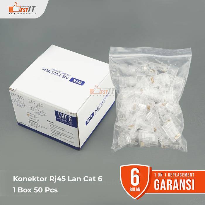 Gambar Konektor CAT 6 RJ45 Connector 1 Box dari Best Elektronik IT undefined Tokopedia