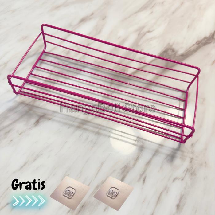 Gambar Rak Sudut Kamar Mandi Tempel Dinding Keramik Rak Dapur Besi Serbaguna - RakPersegiPink dari HanyaBeli Store undefined Tokopedia