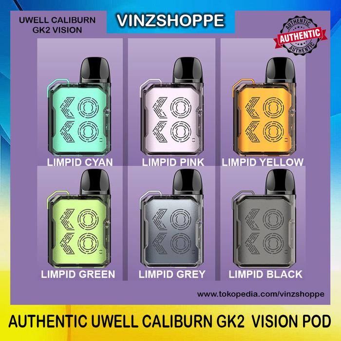 Jual Authentic UWELL Caliburn GK2 Vision Pod Kit 690mAh - Limpid Cyan -  Kota Administrasi Jakarta Utara - Vinzshoppe | Tokopedia