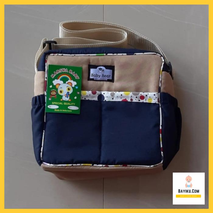 Gambar Tas Bayi Kecil Perlengkapan Popok Botol Susu Diaper Bag Kado Newborn - Krem Navy dari bayiku com undefined Tokopedia