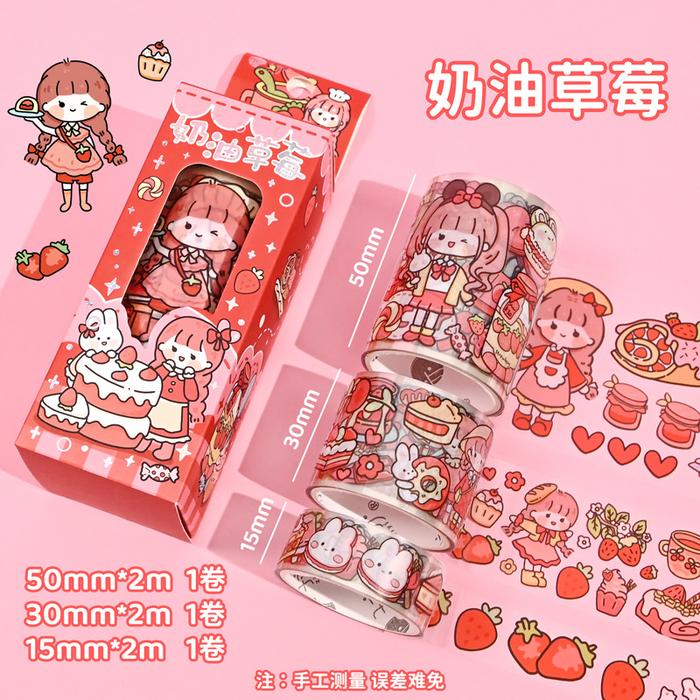 Gambar Stiker Roll Aesthetic Anime Kotak 1 Set Bahan Pet Waterproff - Merah AKC dari AGF.TOYS undefined Tokopedia