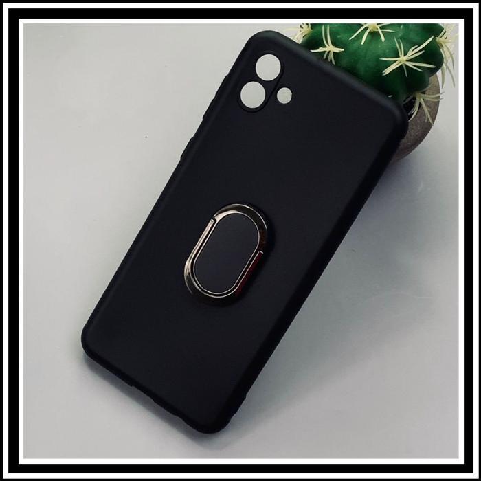 Gambar SAMSUNG GALAXY A04 / A04E 4G CASE MACARON LIST RING SOFTCASE COVER TPU - SAMSUNG A04 4G, HITAM+RINGLNJOG dari Markas acc 88 undefined Tokopedia