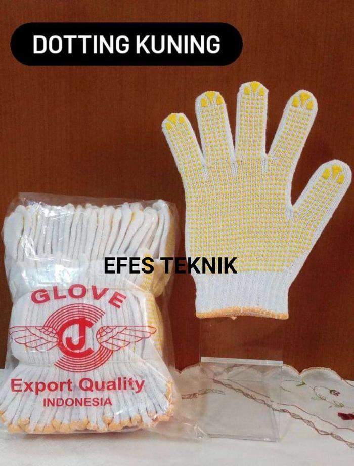Gambar sarung tangan bintik kuning 1 lusin - WING DOT KUNING dari eFeS Teknik undefined Tokopedia