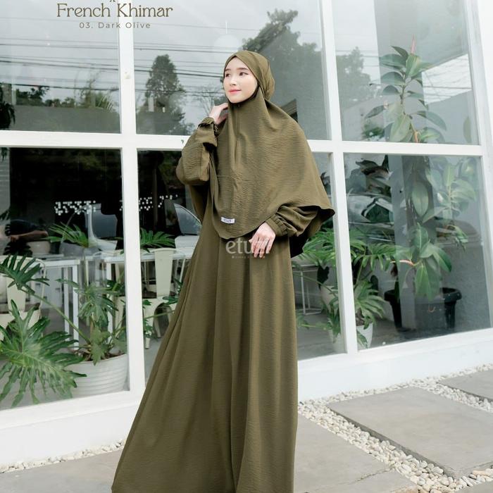 Gambar Gamis Jisoo dress by Etuzi - dark olive, XS dari muslimbagus undefined Tokopedia