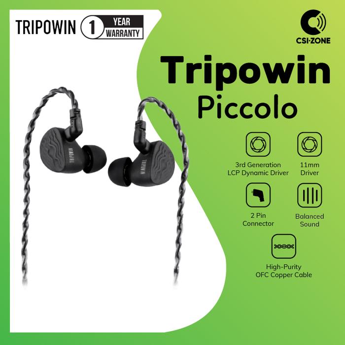 Gambar Tripowin Piccolo 11mm Dual Cavity LCP Dynamic Driver In Ear Earphone - Black dari CSI-ZONE undefined Tokopedia