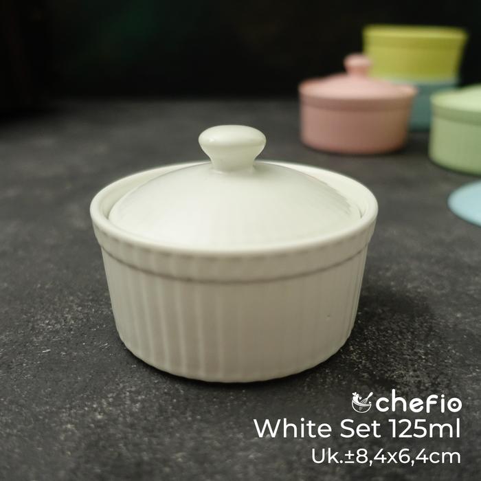Gambar Ramekin Bowl Ceramic Mangkok Keramik Creme Soufle Brulee Mangkuk Sop - WhiteSet 125ml dari Chefio Kitchenware undefined Tokopedia