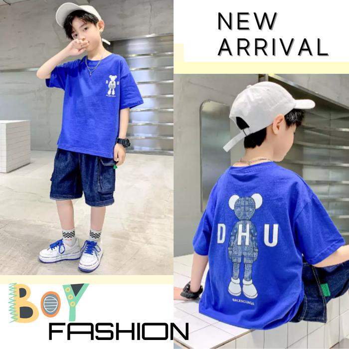 Gambar Set Boy Axel Bear | Baju Setelan anak cowok gambar brickbear - Biru, Size 120 dari Kbabynkids undefined Tokopedia