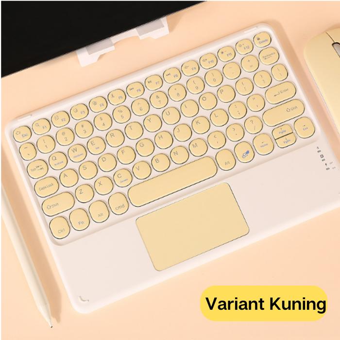 Gambar Keyboard Wireless Keyboard Bluetooth With Touchpad Portable Universal - Kuning, 10 Inch dari CozHere undefined Tokopedia
