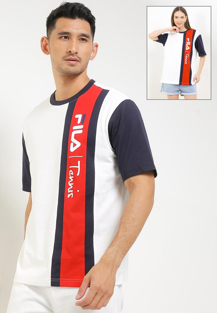 Gambar FILA Tennis Lifestyle Kaos Unisex Stripo - Navy - M dari FILA Official Store undefined Tokopedia