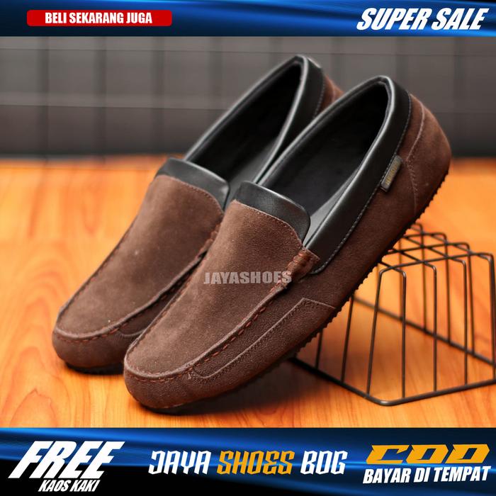 Gambar Sepatu Slip On Pria Casual Original Slop Cowok Santai Simple Murah - coklat, 43 dari JAYASHOES.ID undefined Tokopedia
