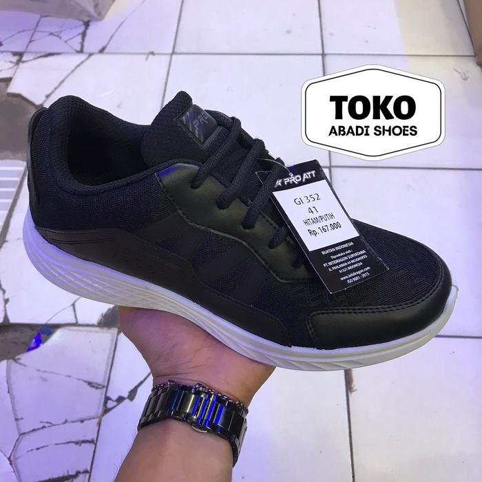 Gambar SEPATU RUNNING PRO ATT HITAM PUTIH UNTUK SEKOLAH / KERJA ORIGINAL 100% - PI, 40 dari ABADI SHOES 88 undefined 5 Tokopedia