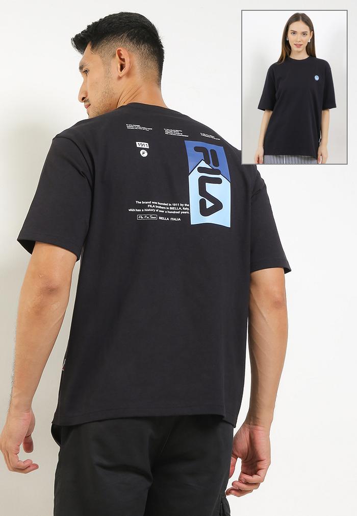 Gambar FILA Tennis Lifestyle Kaos Unisex Loewie - Black - S dari FILA Official Store undefined Tokopedia