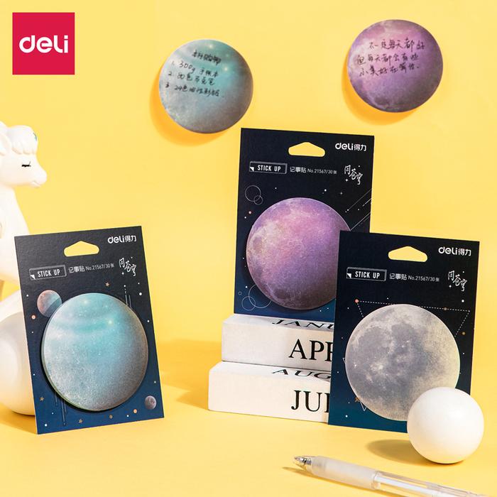 Gambar Deli Sticky Notes Berwarna dan Bermotif 30/40 Lembar 2155X 2156X - PLANET dari Deli Stationery Indonesia undefined Tokopedia