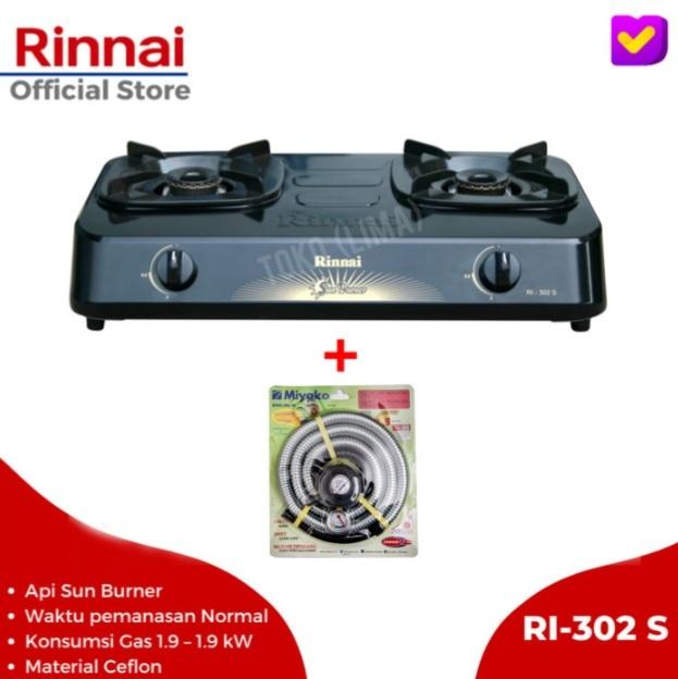 Gambar Kompor Gas Teflon Rinnai 2 Tungku RI-302S (RI302S) Rinnai Murah - PAKE RMS 206, PACKING NORMAL dari Toko Lima_NEW undefined Tokopedia