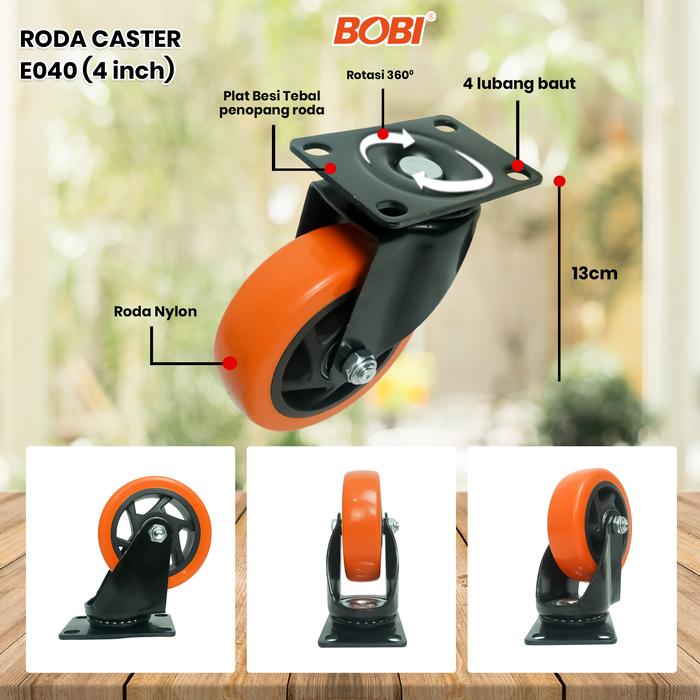Gambar Roda Caster PVC NYLON // Roda Etalase Lemari 3 & 4 inch // Roda RANDOM - E042 -4inch dari BOBI SHOP undefined Tokopedia