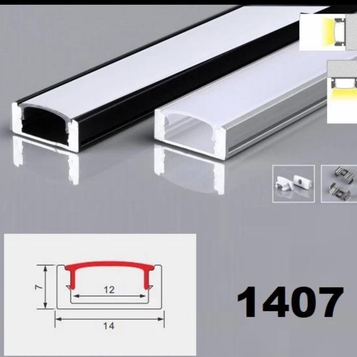 Gambar KAP HOUSING ALUMINIUM LED STRIP/DUDUKAN LED STRIP/LED STRIP 1meter - 1407 putih dari Grand Lite Electric undefined Tokopedia