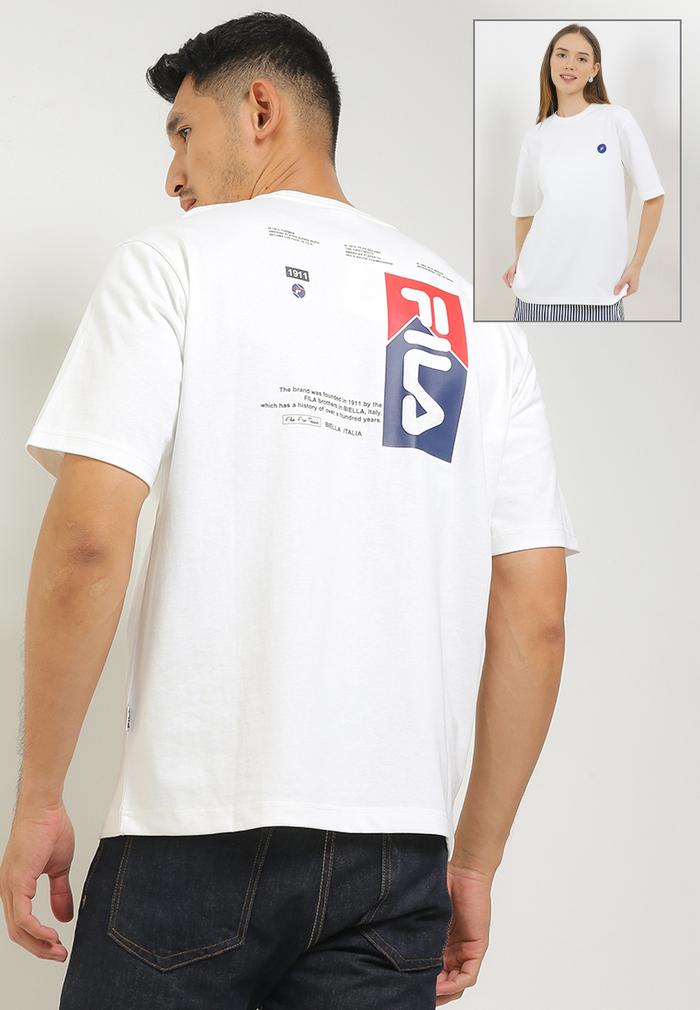 Gambar FILA Tennis Lifestyle Kaos Unisex Loewie - White - S dari FILA Official Store undefined Tokopedia
