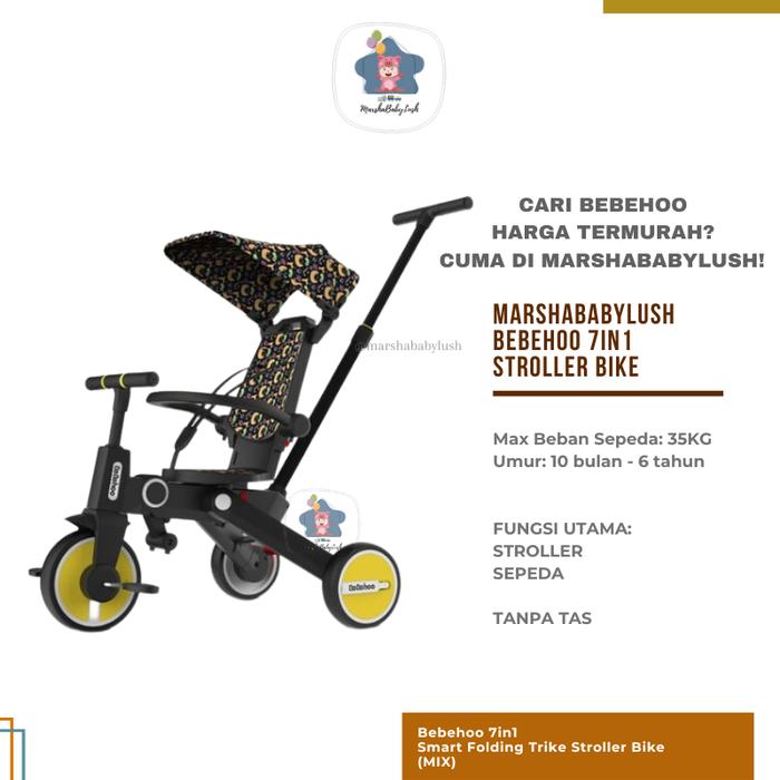 (READY) BEBEHOO GEN 7in1 SMART FOLDING TRIKE STROLLER SEPEDA BAYI  MIX, TANPA TAS