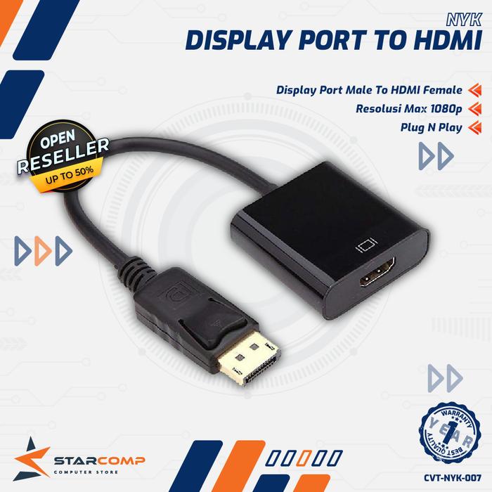 Gambar Converter Display Port to HDMI NYK dari Starcomp Origin undefined Tokopedia
