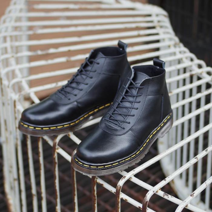 Gambar SEPATU BOOT KULIT ASLI AZCOST BILSON ORIGINAL BLAK LIKE BRADLEYS BRODO - Hitam, 39 dari Asya shop Bandung undefined Tokopedia