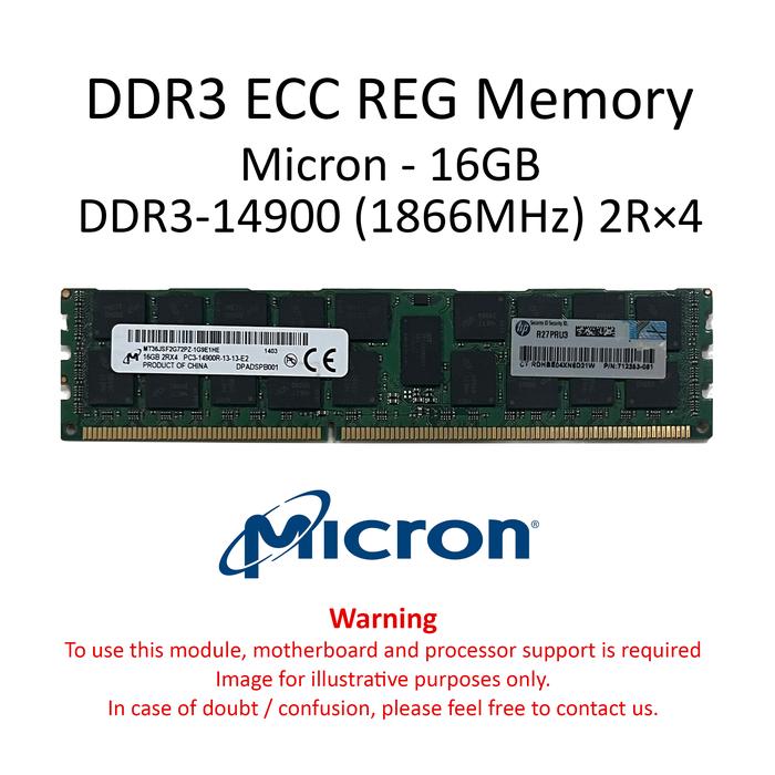 Jual Micron Memory RAM 16GB DDR3 ECC REG 10600 12800 14900 1333
